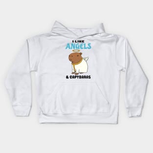 I Like Angels and Capybaras Kids Hoodie